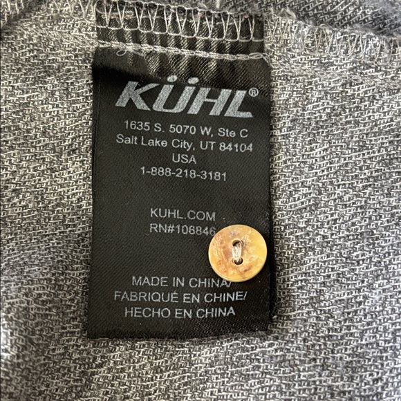 KUHL Kamila Gray Flannel Button Up Shirt Women’s Size Small - Picture 11 of 13